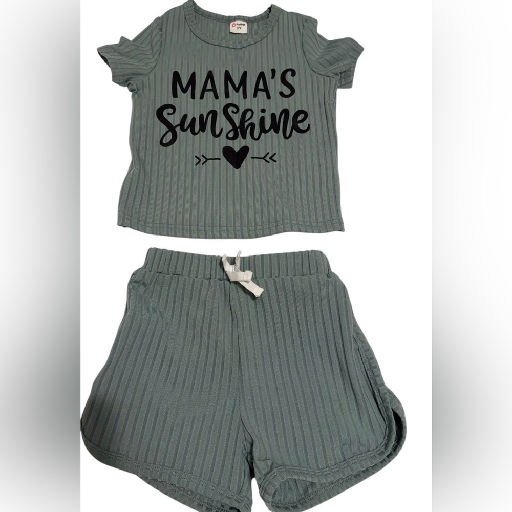 PatPat Girls’ 2-Piece “Mama’s Sunshine” Outfit – Size 3Y